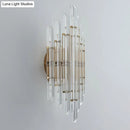 GobekUsa Minimalist LED Wall Sconce Light with K9 Crystal Strip - Rhombus Design for Living Room