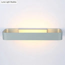 GobekUsa Minimalist LED Wall Sconce: Rectangular Aluminum Fixture, 12"/16" Diameter, Black/White