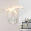 GobekUsa Minimalist LED Metallic Wall Sconce - White Double Curved Linear Design - Warm/White Light