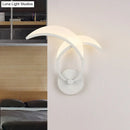 GobekUsa Minimalist LED Metallic Wall Sconce - White Double Curved Linear Design - Warm/White Light