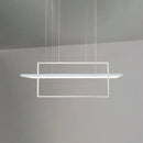 GobekUsa Minimalist LED White Frame Rectangular Hanging Light with Acrylic Island Lighting Fixture