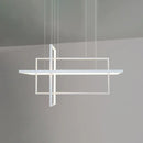 GobekUsa Minimalist LED White Frame Rectangular Hanging Light with Acrylic Island Lighting Fixture