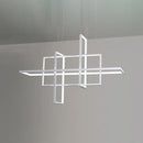 GobekUsa Minimalist LED White Frame Rectangular Hanging Light with Acrylic Island Lighting Fixture