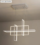 GobekUsa Minimalist LED White Frame Rectangular Hanging Light with Acrylic Island Lighting Fixture