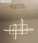 GobekUsa Minimalist LED White Frame Rectangular Hanging Light with Acrylic Island Lighting Fixture