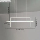 GobekUsa Minimalist LED White Frame Rectangular Hanging Light with Acrylic Island Lighting Fixture
