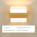 GobekUsa LED Wooden Wall Lamps for Bedroom Stairs Interior Lighting Sconce Fixtures