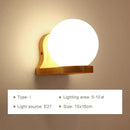 GobekUsa LED Wooden Wall Lamps for Bedroom Stairs Interior Lighting Sconce Fixtures