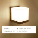 GobekUsa LED Wooden Wall Lamps for Bedroom Stairs Interior Lighting Sconce Fixtures