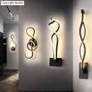 GobekUsa Minimalist Line Art LED Sconce Light Fixture - Black Metal Wall Mounted Lamp for Hallways