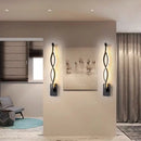 GobekUsa Minimalist Line Art LED Sconce Light Fixture - Black Metal Wall Mounted Lamp for Hallways