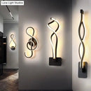 GobekUsa Minimalist Line Art LED Sconce Light Fixture - Black Metal Wall Mounted Lamp for Hallways