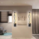 GobekUsa Minimalist Line Art LED Sconce Light Fixture - Black Metal Wall Mounted Lamp for Hallways