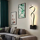 GobekUsa Minimalist Line Art LED Sconce Light Fixture - Black Metal Wall Mounted Lamp for Hallways