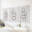 Abstract Line Art Wall Art Set of 3. Minimalist Figure Drawings by Wall Art Set