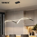 Minimalist Linear LED Pendant Light in Black or White