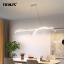 Minimalist Linear LED Pendant Light in Black or White