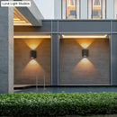 GobekUsa Outdoor Wall LED Sconce Lamp: Tube Shaped, Metallic Minimalism, Black