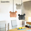 GobekUsa Cartoon Mouse Pendant Light: Nordic Iron Hanging Lamp for Children's Room, LED Lighting Fixtures
