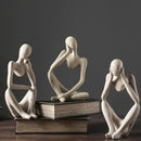 Minimalist matte white abstract thinker woman figurine living room decor by Decorbites