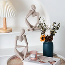 Minimalist matte white abstract thinker woman figurine living room decor by Decorbites
