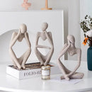 Minimalist matte white abstract thinker woman figurine living room decor by Decorbites