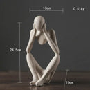 Minimalist matte white abstract thinker woman figurine living room decor by Decorbites
