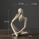 Minimalist matte white abstract thinker woman figurine living room decor by Decorbites