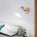 GobekUsa Minimalist Metal 1-Head Barrel Wall Lamp Sconce with Wood Backplate - Stylish Living Room Wall Light Fixture