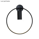 GobekUsa Minimalist Metal Circular Sconce Light: Wall Mounted Black Lamp for Living Room