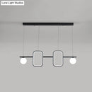 GobekUsa Minimalist Metal Dining Room Island Ceiling Light with Symmetrical Geometric LED Design and Cream Glass Shade