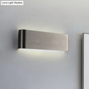 GobekUsa Minimalist Metal LED Rectangle Wall Light in Black/Silver, Warm/White Lighting - 6"/10" Dia. - Living Room Wall Washer Lamp