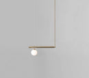 GobekUsa Minimalist Metal Pendant Lighting with Gold Accents - Modern Globe Glass Island Ceiling Light for Living Room