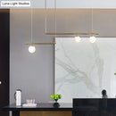 GobekUsa Minimalist Metal Pendant Lighting with Gold Accents - Modern Globe Glass Island Ceiling Light for Living Room