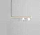 GobekUsa Minimalist Metal Pendant Lighting with Gold Accents - Modern Globe Glass Island Ceiling Light for Living Room