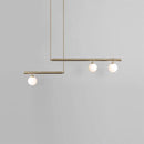 GobekUsa Minimalist Metal Pendant Lighting with Gold Accents - Modern Globe Glass Island Ceiling Light for Living Room
