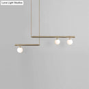 GobekUsa Minimalist Metal Pendant Lighting with Gold Accents - Modern Globe Glass Island Ceiling Light for Living Room