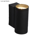 GobekUsa Minimalist Metal Wall Mounted Lamp: Tubular Black LED Sconce Light in Blue/Red/Green