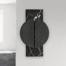 GobekUsa Minimalist Metallic Circle Wall Lamp with LED Sconce - Black/White - Rectangle Marble Backplate - Warm/White Light