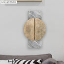 GobekUsa Minimalist Metallic Circle Wall Lamp with LED Sconce - Black/White - Rectangle Marble Backplate - Warm/White Light