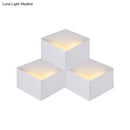 GobekUsa Minimalist Metallic Geometric Wall Mount Light: Cubic Shape, 1/2-Light White Wall Lamp for Corridor