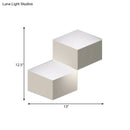 GobekUsa Minimalist Metallic Geometric Wall Mount Light: Cubic Shape, 1/2-Light White Wall Lamp for Corridor