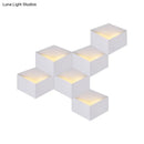 GobekUsa Minimalist Metallic Geometric Wall Mount Light: Cubic Shape, 1/2-Light White Wall Lamp for Corridor