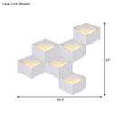 GobekUsa Minimalist Metallic Geometric Wall Mount Light: Cubic Shape, 1/2-Light White Wall Lamp for Corridor