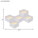 GobekUsa Minimalist Metallic Geometric Wall Mount Light: Cubic Shape, 1/2-Light White Wall Lamp for Corridor