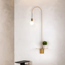 GobekUsa Minimalist Metallic Gooseneck Wall Sconce with Bulb - Black/White/Gold Lighting Fixture