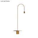 GobekUsa Minimalist Metallic Gooseneck Wall Sconce with Bulb - Black/White/Gold Lighting Fixture