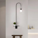 GobekUsa Minimalist Metallic Gooseneck Wall Sconce with Bulb - Black/White/Gold Lighting Fixture