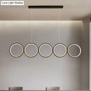 GobekUsa Minimalist Metallic LED Black Island Suspension Lamp - Warm/White Light, 31.5"/39.5