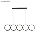 GobekUsa Minimalist Metallic LED Black Island Suspension Lamp - Warm/White Light, 31.5"/39.5